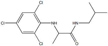 N-(2-methylpropyl)-2-[(2,4,6-trichlorophenyl)amino]propanamide Struktur