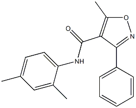 N-(2,4-dimethylphenyl)-5-methyl-3-phenyl-4-isoxazolecarboxamide Struktur