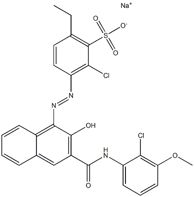2-Chloro-6-ethyl-3-[[3-[[(2-chloro-3-methoxyphenyl)amino]carbonyl]-2-hydroxy-1-naphtyl]azo]benzenesulfonic acid sodium salt
