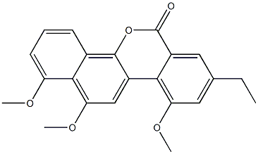 8-Ethyl-1,10,12-trimethoxy-6H-benzo[d]naphtho[1,2-b]pyran-6-one Struktur