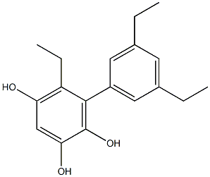 5-Ethyl-6-(3,5-diethylphenyl)benzene-1,2,4-triol Struktur