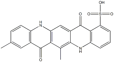 5,7,12,14-Tetrahydro-6,9-dimethyl-7,14-dioxoquino[2,3-b]acridine-1-sulfonic acid Struktur