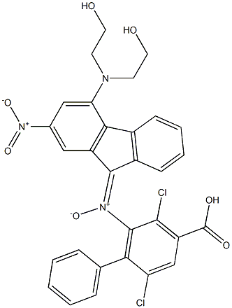N-(2-Nitro-9H-fluoren-9-ylidene)-4-[bis(2-hydroxyethyl)amino]phenylamineN-oxide Structure