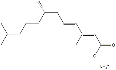 (2E,4E,7S)-3,7,11-Trimethyl-2,4-dodecadienoic acid ammonium salt Struktur