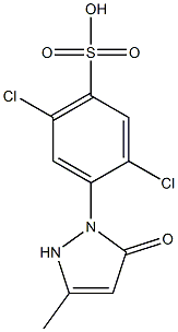 1-(2,5-dichloro-4-sulfophenyl)-3-methyl-5-pyrazolone Struktur