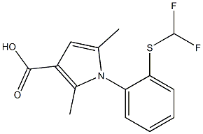 1-{2-[(difluoromethyl)sulfanyl]phenyl}-2,5-dimethyl-1H-pyrrole-3-carboxylic acid Struktur