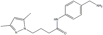 N-[4-(aminomethyl)phenyl]-4-(3,5-dimethyl-1H-pyrazol-1-yl)butanamide Struktur