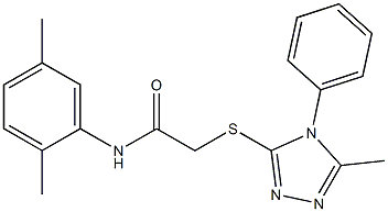 N-(2,5-dimethylphenyl)-2-[(5-methyl-4-phenyl-4H-1,2,4-triazol-3-yl)sulfanyl]acetamide Struktur