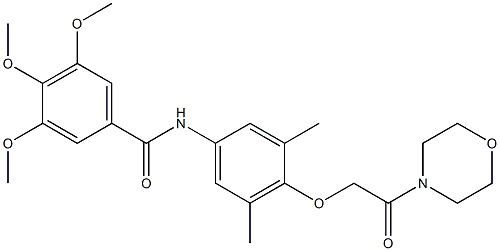 N-[3,5-dimethyl-4-(2-morpholin-4-yl-2-oxoethoxy)phenyl]-3,4,5-trimethoxybenzamide Struktur