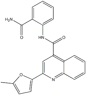 N-[2-(aminocarbonyl)phenyl]-2-(5-methyl-2-furyl)-4-quinolinecarboxamide Struktur
