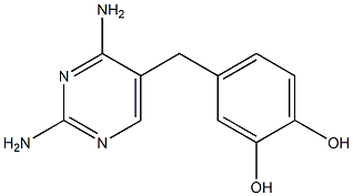 4-[(2,4-Diaminopyrimidine-5-yl)methyl]pyrocatechol Struktur