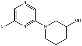 2-Chloro-6-(3-hydroxypiperidin-1-yl)pyrazine Struktur