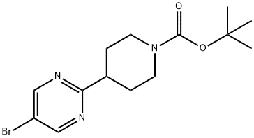 tert-butyl 4-(5-bromopyrimidin-2-yl)piperidine-1-carboxylate Struktur