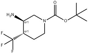 tert-butyl (3S,4R)-3-amino-4-(trifluoromethyl)piperidine-1-carboxylate Structure