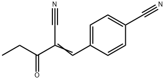 (Z)-4-(2-cyano-3-oxopent-1-en-1-yl)benzonitrile Struktur