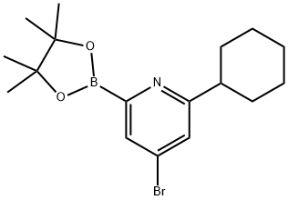 4-Bromo-6-(cyclohexyl)pyridine-2-boronic acid pinacol ester|