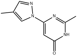 4-hydroxy-2-methyl-6-(1H-4-methylpyrozol-1-yl)pyrimidine Structure