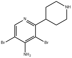 4-Amino-3,5-dibromo-2-(piperidin-4-yl)pyridine Struktur
