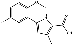 5-(5-Fluoro-2-methoxyphenyl)-3-methyl-1H-pyrrole-2-carboxylic acid, 2106575-50-0, 结构式