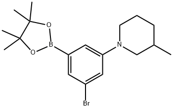 3-Bromo-5-(3-methylpiperidin-1-yl)phenylboronic acid pinacol ester Structure