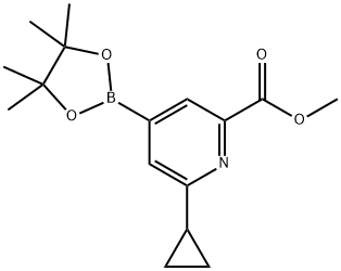 methyl 6-cyclopropyl-4-(4,4,5,5-tetramethyl-1,3,2-dioxaborolan-2-yl)picolinate Struktur