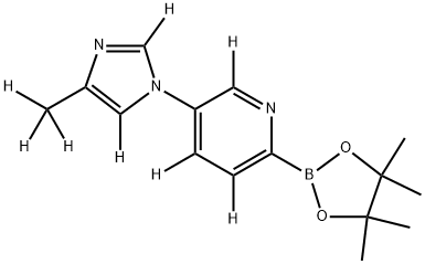 5-(4-(methyl-d3)-1H-imidazol-1-yl-2,5-d2)-2-(4,4,5,5-tetramethyl-1,3,2-dioxaborolan-2-yl)pyridine-3,4,6-d3 Struktur