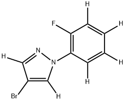 4-bromo-1-(2-fluorophenyl-3,4,5,6-d4)-1H-pyrazole-3,5-d2 Struktur