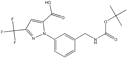 1-[3-[[[(1,1-Dimethylethoxy)carbonyl]amino]methyl]phenyl]-3-(trifluoromethyl)-1H-pyrazole-5-carboxylic acid|1-[3-[[[(1,1-DIMETHYLETHOXY)CARBONYL]AMINO]METHYL]PHENYL]-3-(TRIFLUOROMETHYL)-1H-PYRAZOLE-5-CARBOXYLIC ACID