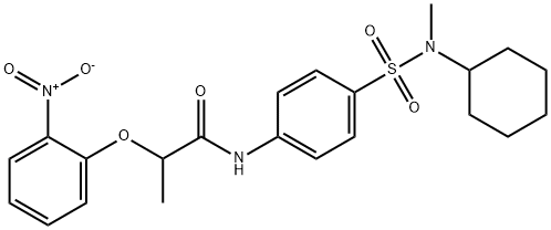 N-(4-{[cyclohexyl(methyl)amino]sulfonyl}phenyl)-2-(2-nitrophenoxy)propanamide Struktur