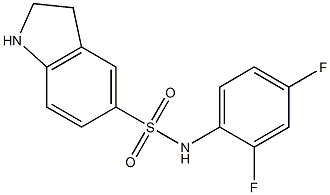 N-(2,4-difluorophenyl)-2,3-dihydro-1H-indole-5-sulfonamide Struktur