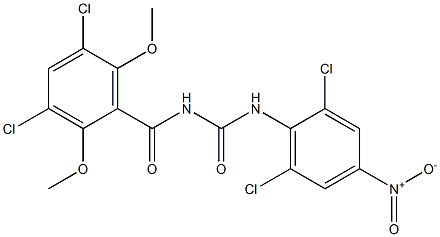 N-(3,5-dichloro-2,6-dimethoxybenzoyl)-N'-(2,6-dichloro-4-nitrophenyl)urea Struktur