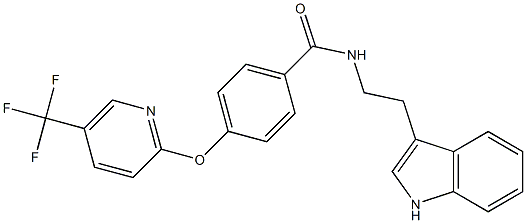 N-[2-(1H-indol-3-yl)ethyl]-4-{[5-(trifluoromethyl)-2-pyridinyl]oxy}benzenecarboxamide Struktur