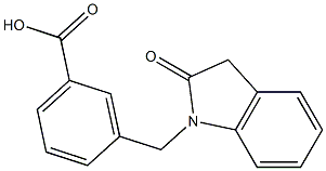 3-[(2-oxo-2,3-dihydro-1H-indol-1-yl)methyl]benzoic acid Struktur