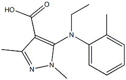 5-[ethyl(2-methylphenyl)amino]-1,3-dimethyl-1H-pyrazole-4-carboxylic acid Struktur