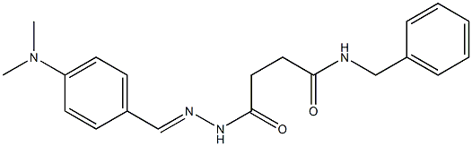 N-benzyl-4-(2-{(E)-[4-(dimethylamino)phenyl]methylidene}hydrazino)-4-oxobutanamide Struktur
