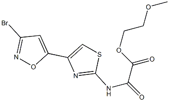 N-[4-[3-Bromo-5-isoxazolyl]-2-thiazolyl]oxamidic acid 2-methoxyethyl ester Structure