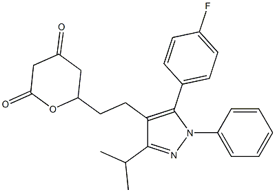 6-[2-[5-(4-Fluorophenyl)-3-isopropyl-1-phenyl-1H-pyrazol-4-yl]ethyl]-5,6-dihydro-2H-pyran-2,4(3H)-dione Structure