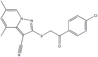 2-[[(4-Chlorophenylcarbonyl)methyl]thio]-4,6-dimethyl-pyrazolo[1,5-a]pyridine-3-carbonitrile
