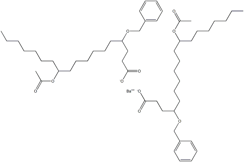 Bis(4-benzyloxy-11-acetyloxystearic acid)barium salt Struktur