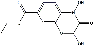 3,4-Dihydro-2,4-dihydroxy-3-oxo-2H-1,4-benzoxazine-7-carboxylic acid ethyl ester Structure