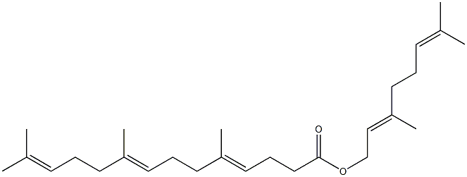 (4E,8E)-5,9,13-Trimethyl-4,8,12-tetradecatrienoic acid 3,7-dimethyl-2,6-octadienyl ester Struktur