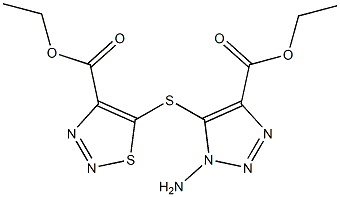 5-(1-Amino-4-(ethoxycarbonyl)-1H-1,2,3-triazol-5-ylthio)-4-(ethoxycarbonyl)-1,2,3-thiadiazole Struktur