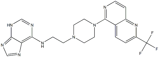 N-(2-(4-[2-(TRIFLUOROMETHYL)-1,6-NAPHTHYRIDIN-5-YL]PIPERAZIN-1-YL)ETHYL)-3H-PURIN-6-AMINE