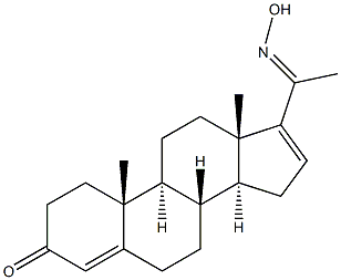 20-hydroximino-4,16-pregnadien-3-one Structure
