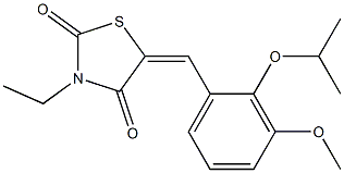 3-ethyl-5-(2-isopropoxy-3-methoxybenzylidene)-1,3-thiazolidine-2,4-dione Struktur