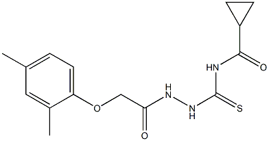N-({2-[2-(2,4-dimethylphenoxy)acetyl]hydrazino}carbothioyl)cyclopropanecarboxamide Struktur