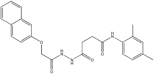 N-(2,4-dimethylphenyl)-4-{2-[2-(2-naphthyloxy)acetyl]hydrazino}-4-oxobutanamide Struktur