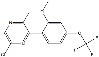 5-Chloro-3-[2-methoxy-4-(trifluoromethoxy)phenyl]-2-methylpyrazine Structure