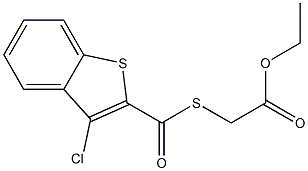 ethyl 2-{[(3-chlorobenzo[b]thiophen-2-yl)carbonyl]thio}acetate Struktur