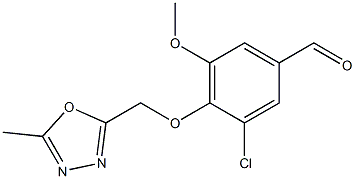 3-chloro-5-methoxy-4-[(5-methyl-1,3,4-oxadiazol-2-yl)methoxy]benzaldehyde